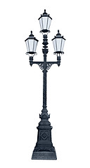 Image showing Triple lamppost