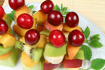 Image showing Fruits on sticks