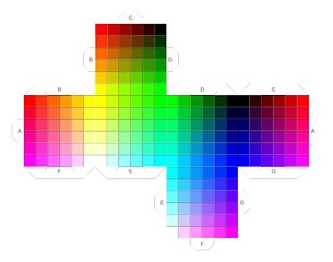 Image showing 3D websafe color palette cube