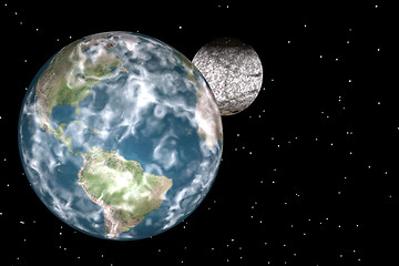 Image showing Earth and moon 