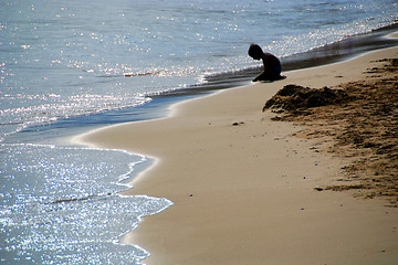 Image showing Playing on the beach