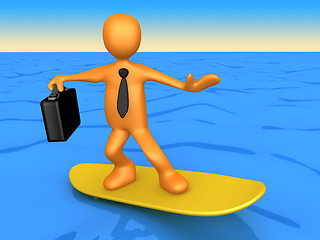 Image showing Surfing Businessman