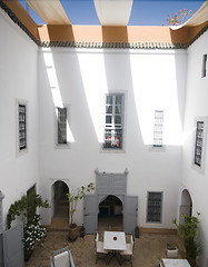 Image showing courtyard in riad hotel marrakech morocco