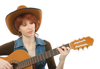 Image showing Woman with guitar