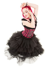 Image showing dancing pink hair girl