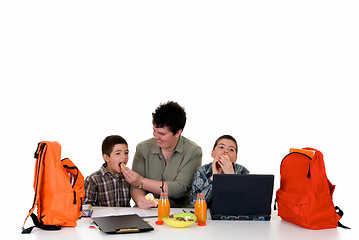 Image showing Boys doing homework