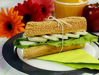 Image showing Egg And Lettuce Roll