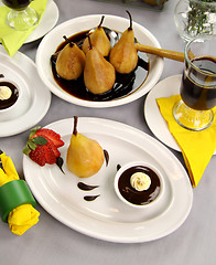 Image showing Poached Pears In Syrup