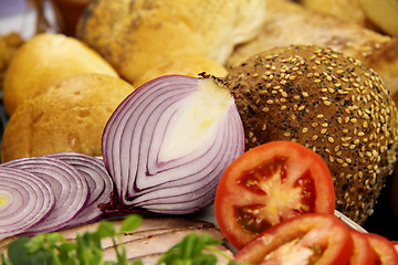 Image showing Red Onion And Bread