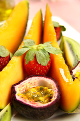Image showing Strawberries And Passionfruit