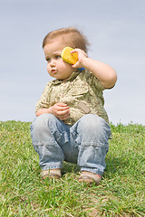 Image showing Boy with a cellphone