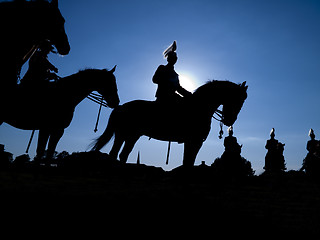 Image showing Horse Guard in the night