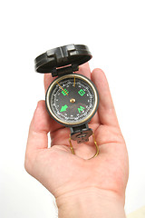 Image showing Compass in hand