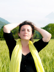 Image showing Woman in barley field