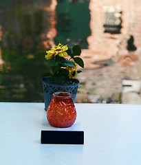 Image showing Romantic restaurant table at river front