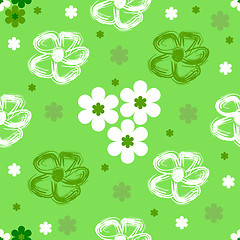 Image showing Abstract seamless floral green pattern