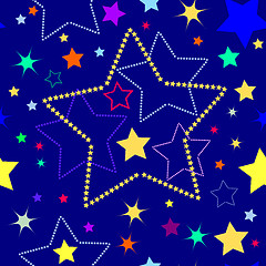 Image showing Dark blue seamless background with stars