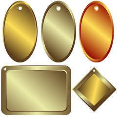 Image showing Gold, silver and bronze  counters 