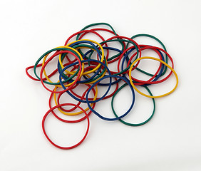 Image showing Colourful rubber bands