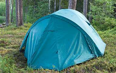 Image showing Tent in a forest