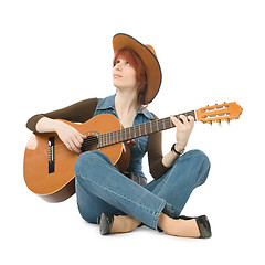 Image showing Woman with guitar