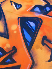 Image showing Blue and Orange Graffiti