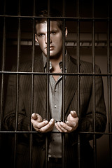 Image showing Businessman in jail