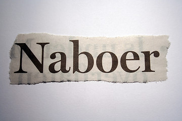 Image showing Word thorn out of a newspaper