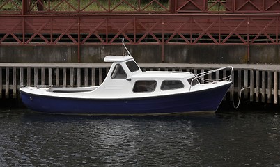 Image showing Small blue boat