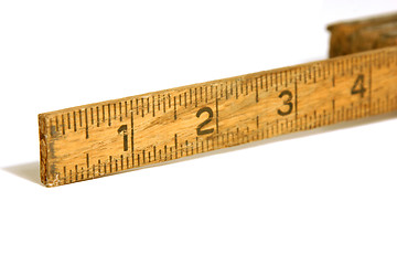 Image showing Close Up on an Old Measuring Tape / Ruler