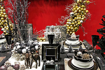 Image showing Dark Christmas table