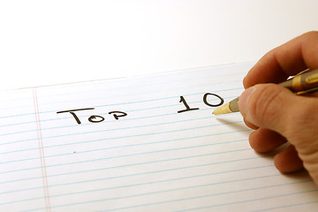 Image showing TOP TEN - Notepad & Pen