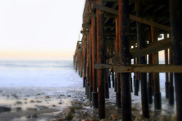 Image showing Ocean Wave Storm Pier