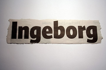 Image showing Word thorn out of a newspaper