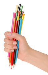 Image showing pencils in a hand