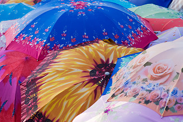 Image showing Colourful umbrellas