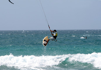 Image showing Lanzarote SPAIN - Julio 8-12: Kitesurfer in SPAIN CHAMPIONSHIP K