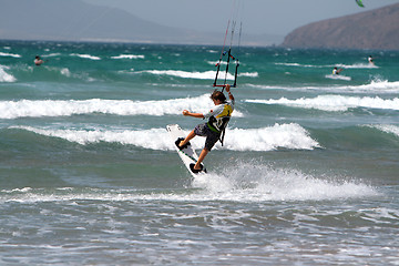 Image showing Lanzarote SPAIN - Julio 8-12: Kitesurfer in SPAIN CHAMPIONSHIP K