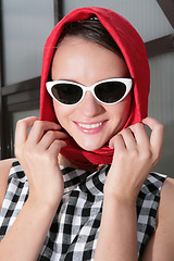 Image showing smiling girl in sunglasses