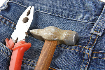 Image showing Tools, Instrument, Pliers, Gavel