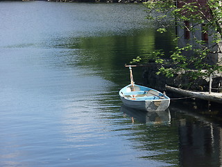 Image showing Attached rowboat