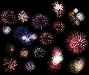 Image showing Fireworks collage