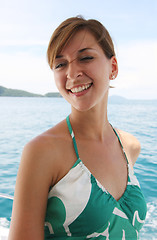 Image showing Woman on a boat trip.