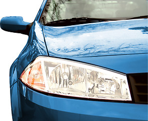Image showing Blue Sport Car - Front side, half