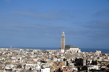 Image showing hassan II mosque cityscape view casablanca morocco