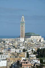 Image showing hassan II mosque cityscape view casablanca morocco