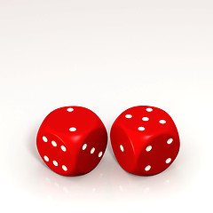 Image showing Two red dice