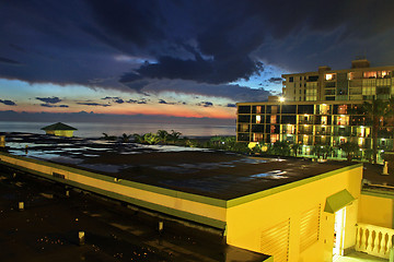 Image showing Sunset after Rain with Hotel