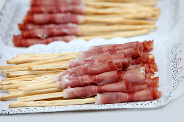 Image showing appetizer with ham 