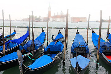 Image showing Saint Georgio Island and Gondola in Venice